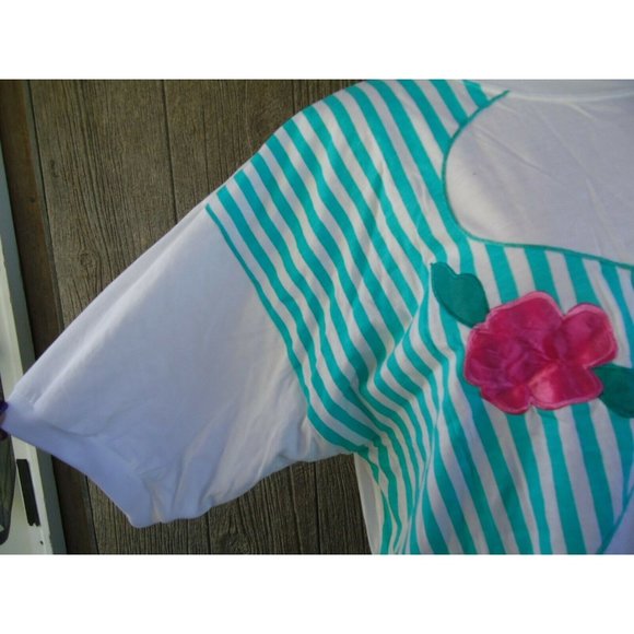 NOS Vtg 80s/90s Shirt Embroidered Flowers sz 22/42 - Picture 4 of 11